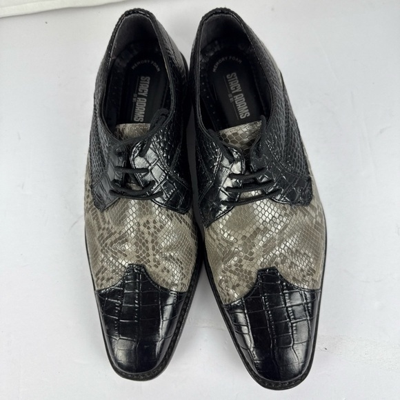 Stacy Adams Black and Gray Snakeskin Oxfords main image 7